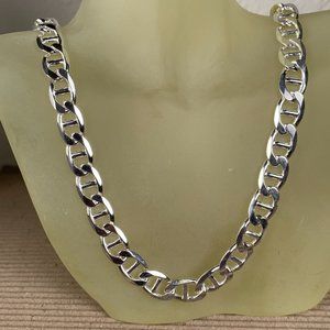NEW 48.8 grams 18" 9mm Italian Sterling Silver Mariner Chain
